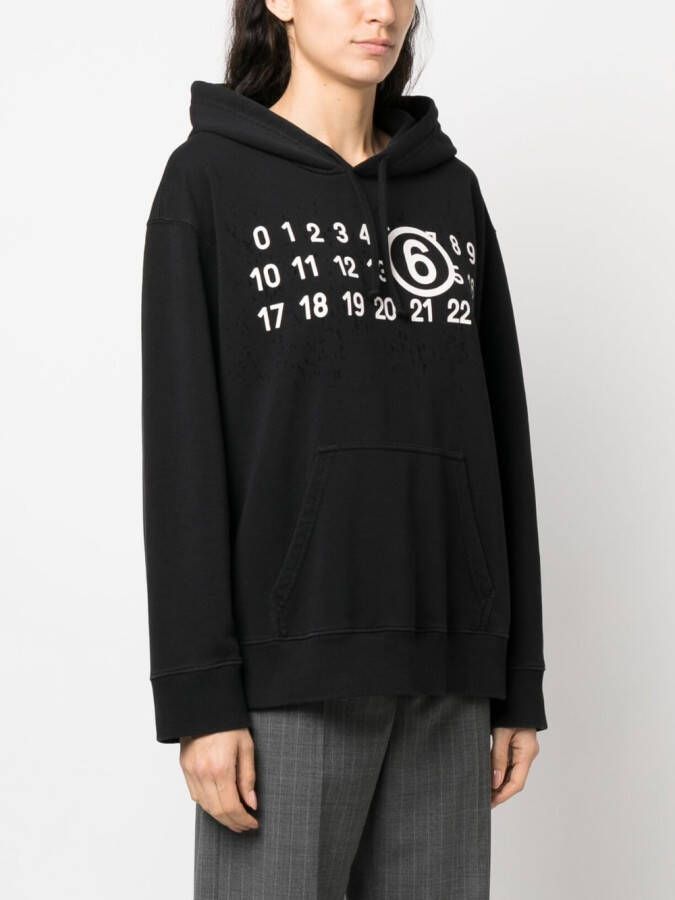 MM6 Maison Margiela Hoodie met logoprint Zwart