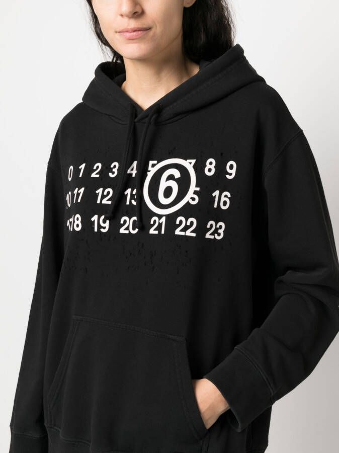 MM6 Maison Margiela Hoodie met logoprint Zwart