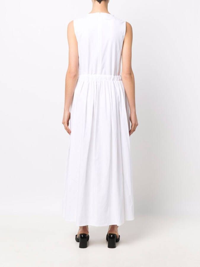MM6 Maison Margiela Maxi-jurk met contrasterende stiksels Wit