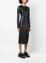 MM6 Maison Margiela Midi-jurk van imitatieleer Zwart - Thumbnail 3