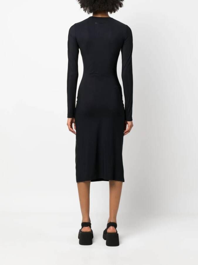 MM6 Maison Margiela Midi-jurk van imitatieleer Zwart