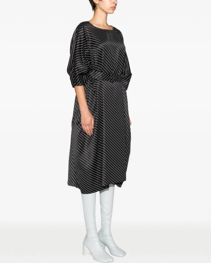 MM6 Maison Margiela Midi-jurk met ceintuur Zwart