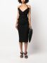 MM6 Maison Margiela Midi-jurk met halternek Zwart - Thumbnail 2