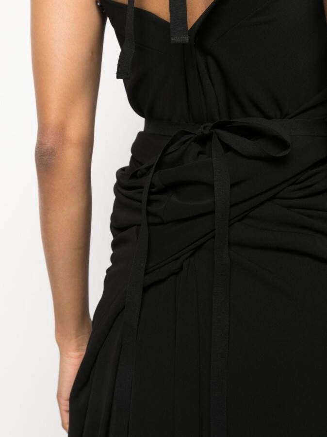 MM6 Maison Margiela Midi-jurk met halternek Zwart