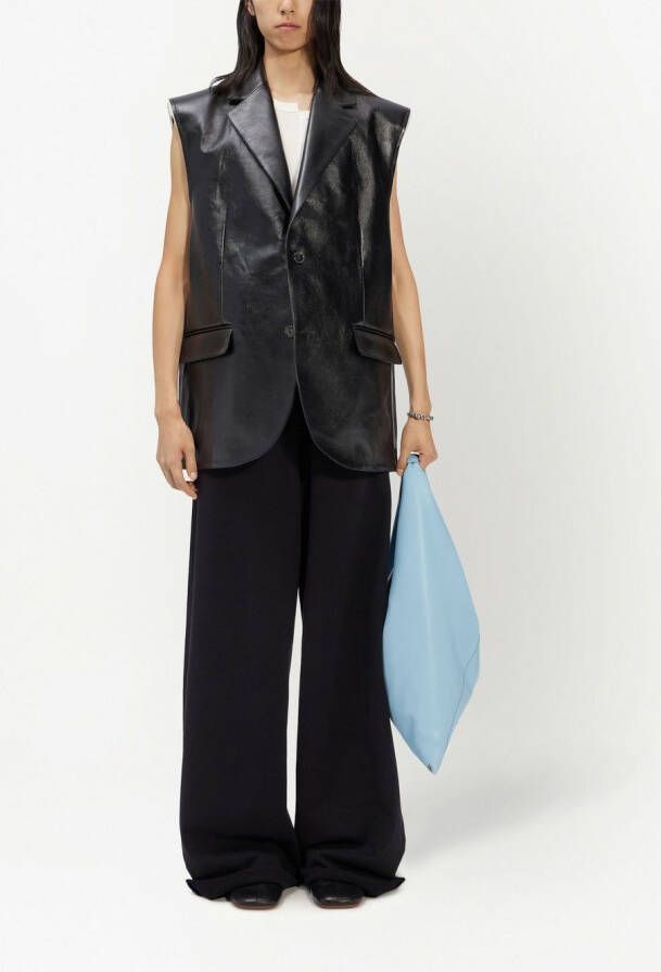 MM6 Maison Margiela Leren gilet Zwart