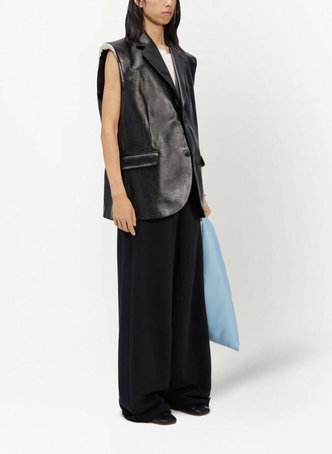 MM6 Maison Margiela Leren gilet Zwart