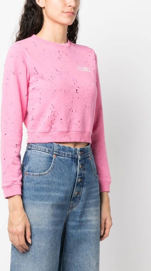 MM6 Maison Margiela Sweater met logoprint Roze