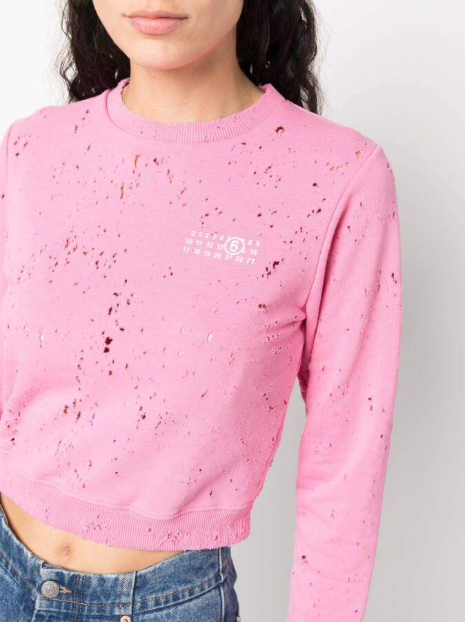 MM6 Maison Margiela Sweater met logoprint Roze