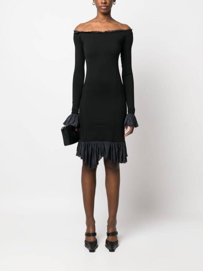 MM6 Maison Margiela Off-shoulder jurk Zwart