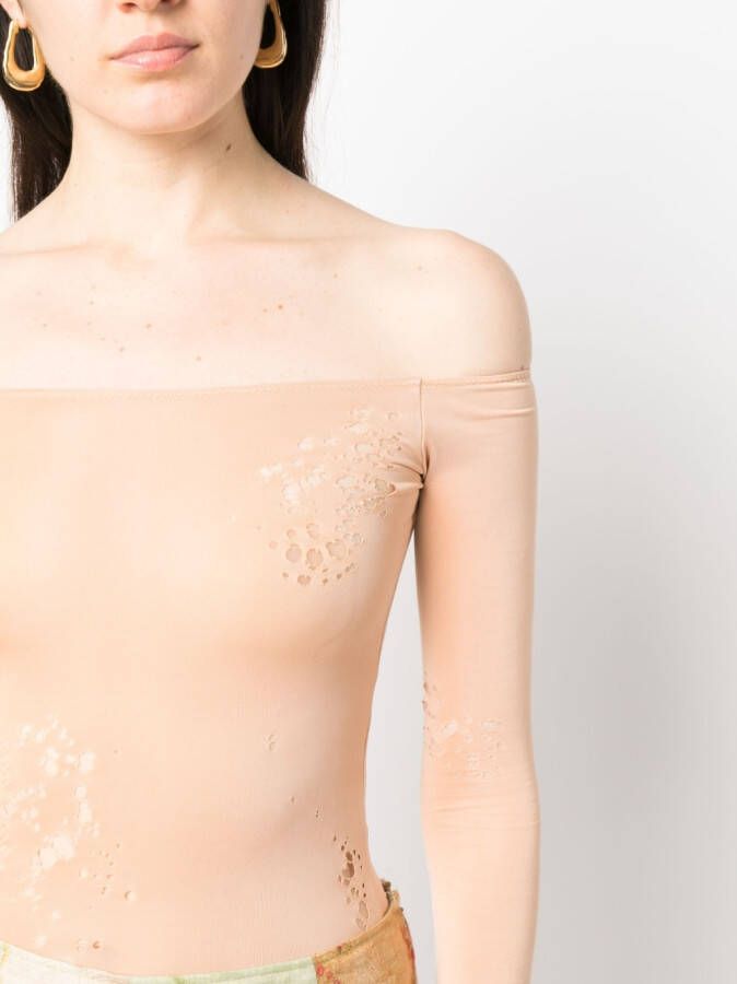 MM6 Maison Margiela Off-shoulder body Beige
