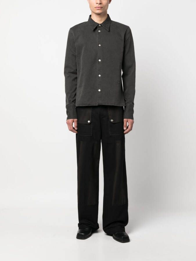 MM6 Maison Margiela Overhemd met geborduurd logo Grijs