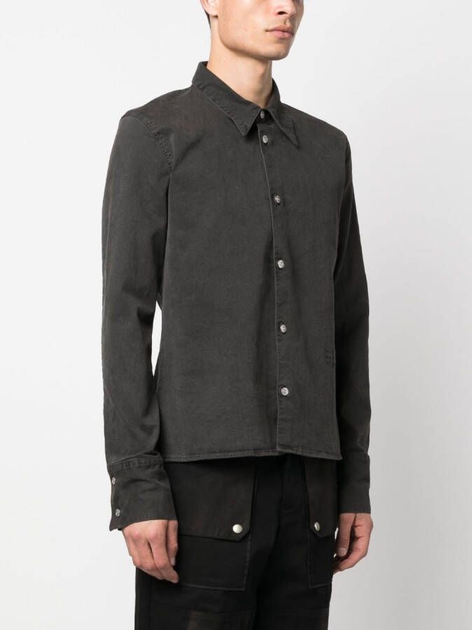 MM6 Maison Margiela Overhemd met geborduurd logo Grijs