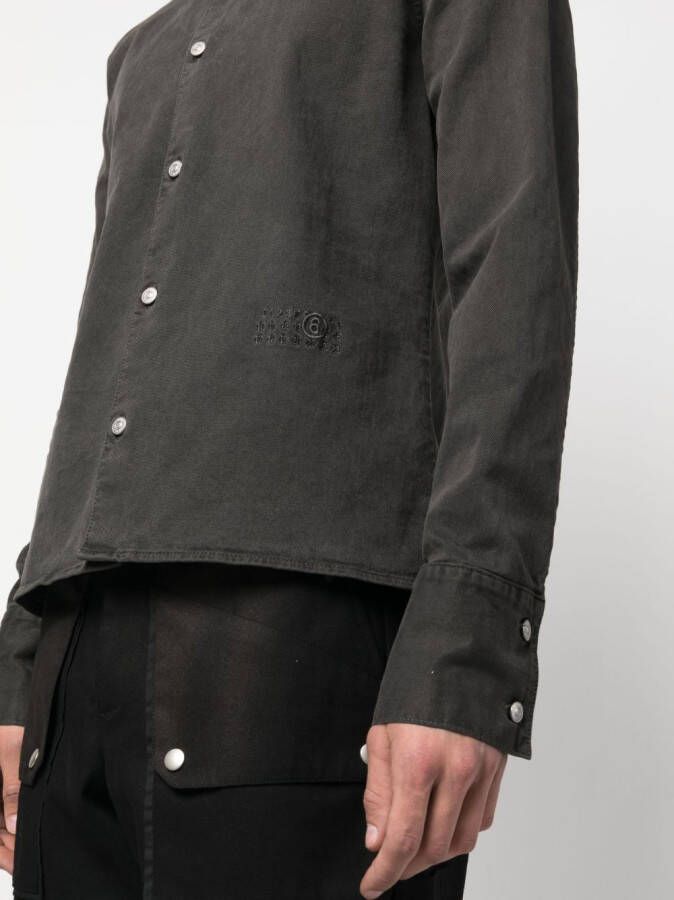 MM6 Maison Margiela Overhemd met geborduurd logo Grijs