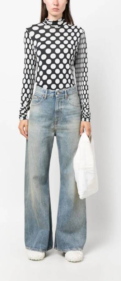 MM6 Maison Margiela High waist jeans met wijde pijpen Blauw