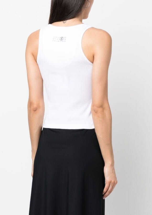 MM6 Maison Margiela Geribbelde tanktop Wit