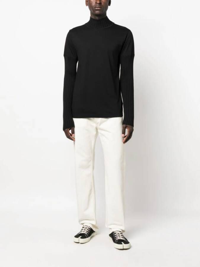 MM6 Maison Margiela Sweater met geribbeld detail Zwart