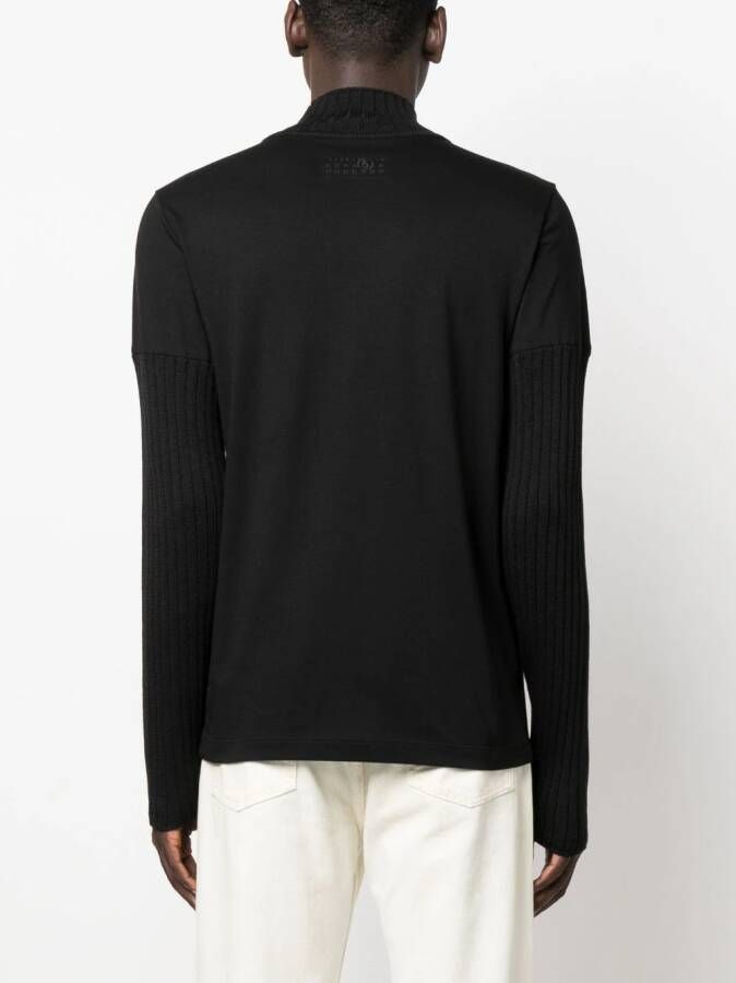 MM6 Maison Margiela Sweater met geribbeld detail Zwart