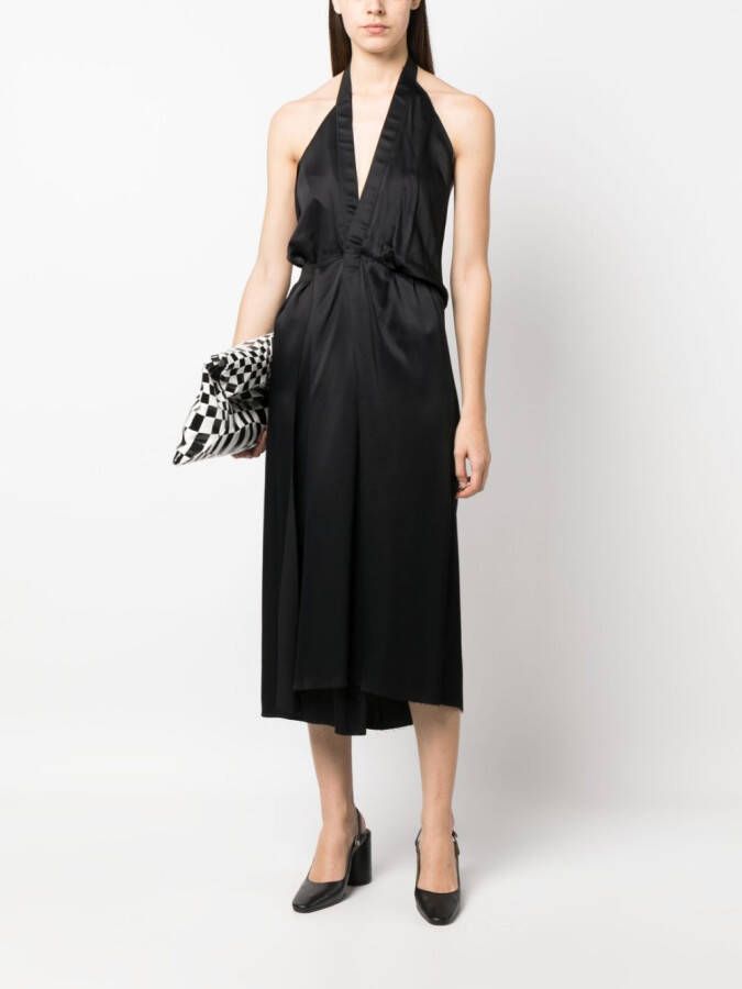 MM6 Maison Margiela Satijnen halterjurk Zwart