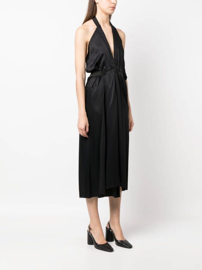 MM6 Maison Margiela Satijnen halterjurk Zwart