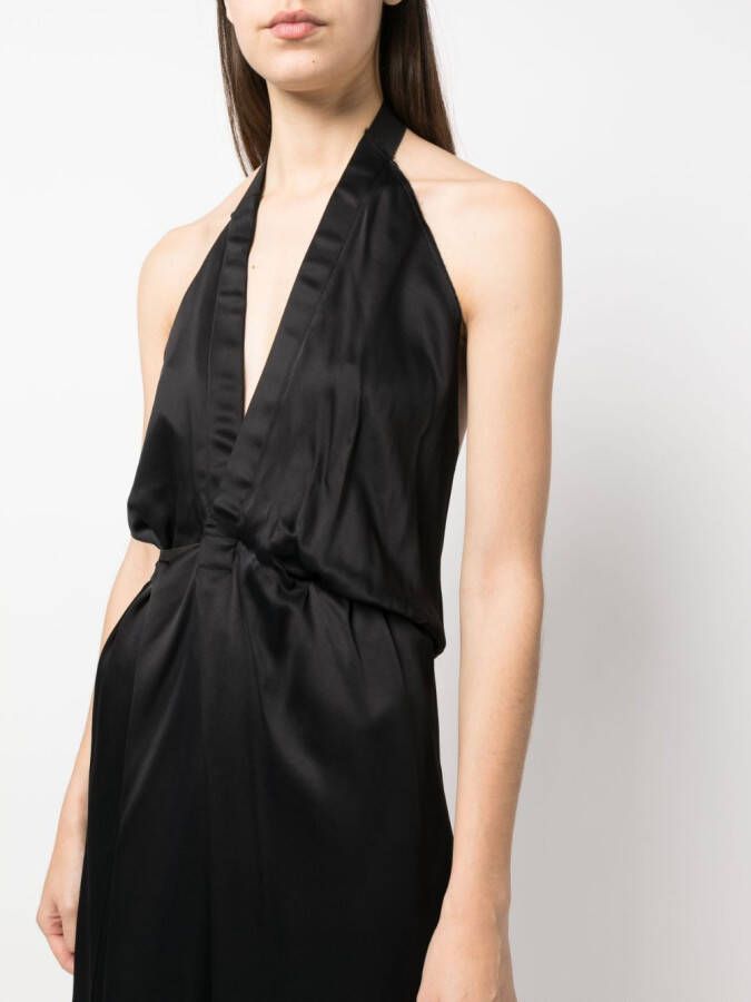 MM6 Maison Margiela Satijnen halterjurk Zwart