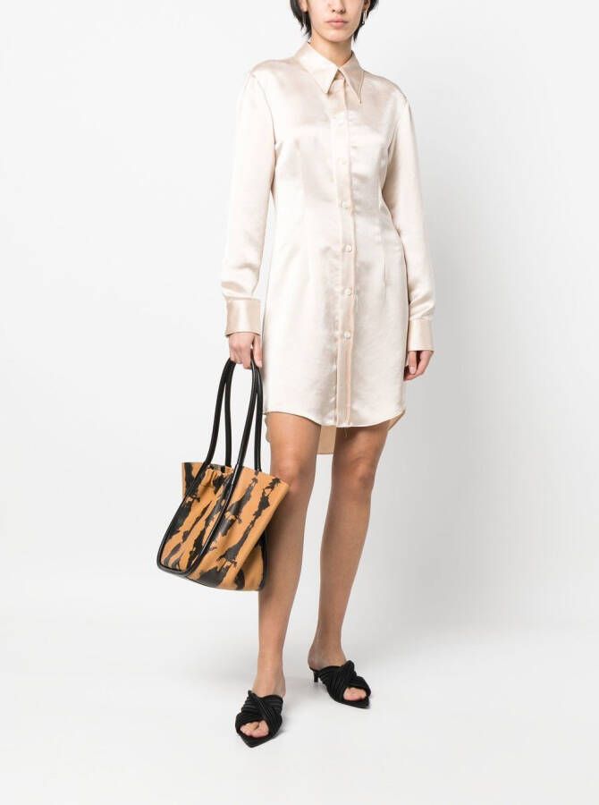MM6 Maison Margiela Satijnen blousejurk Beige