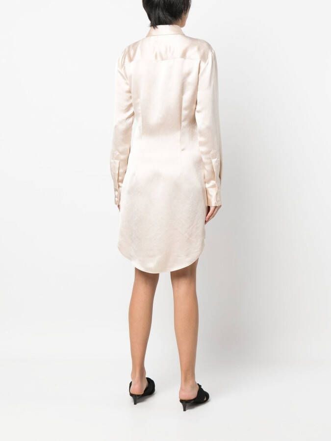 MM6 Maison Margiela Satijnen blousejurk Beige