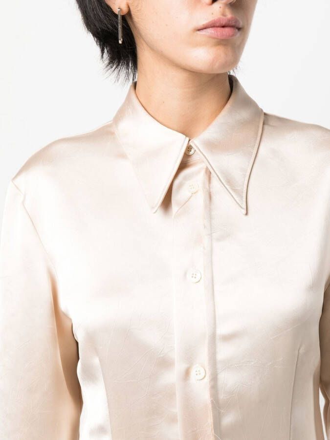 MM6 Maison Margiela Satijnen blousejurk Beige
