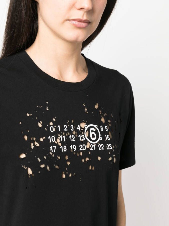 MM6 Maison Margiela Katoenen T-shirt met print Zwart