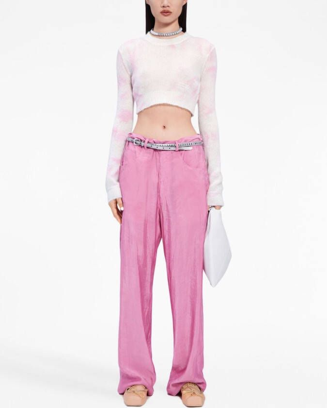 MM6 Maison Margiela Cropped trui met tie-dye print Roze