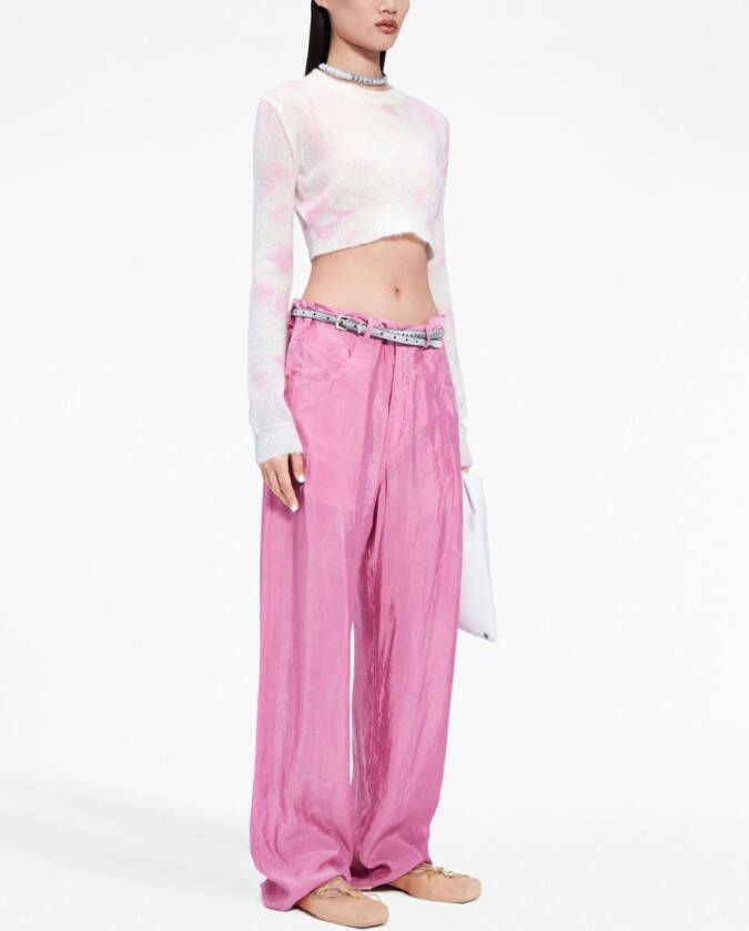 MM6 Maison Margiela Cropped trui met tie-dye print Roze