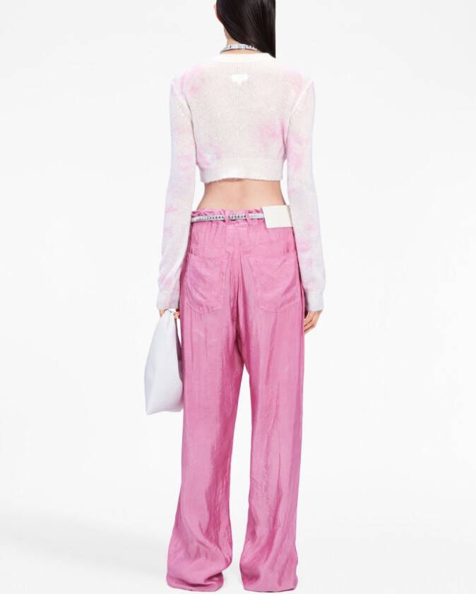 MM6 Maison Margiela Cropped trui met tie-dye print Roze