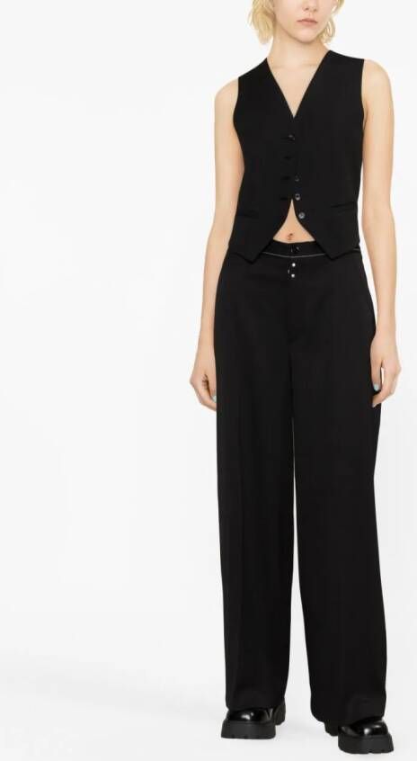 MM6 Maison Margiela Pantalon met wijde pijpen Zwart
