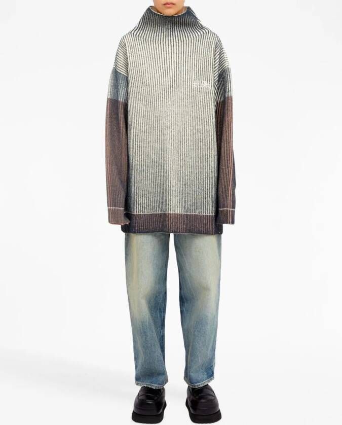 MM6 Maison Margiela Geribbelde trui met hoge hals Wit