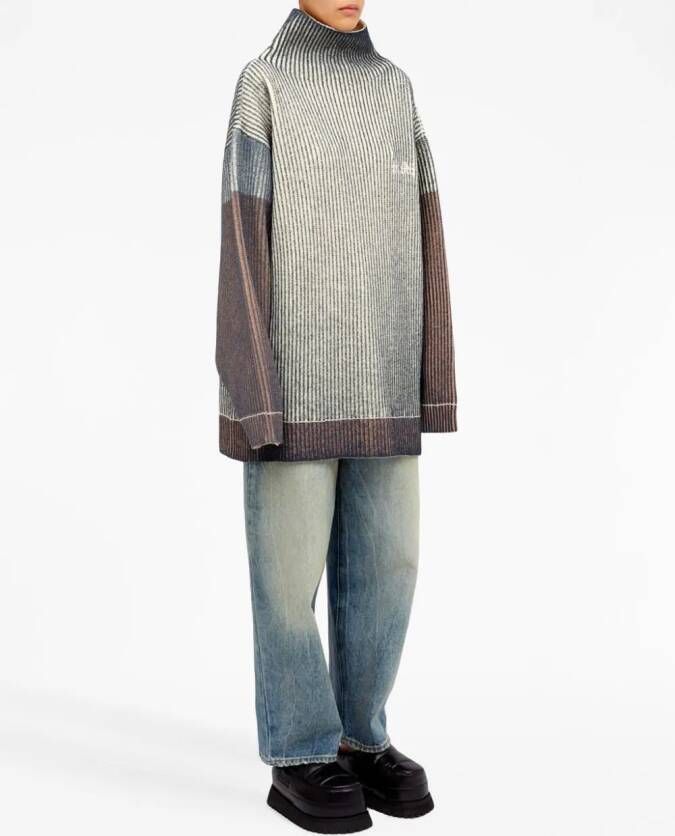 MM6 Maison Margiela Geribbelde trui met hoge hals Wit