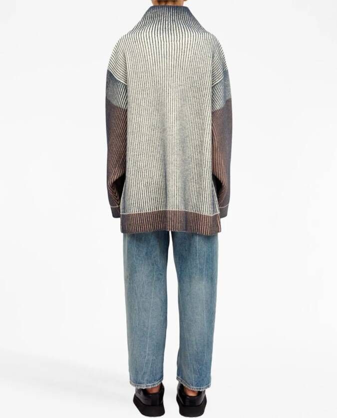 MM6 Maison Margiela Geribbelde trui met hoge hals Wit