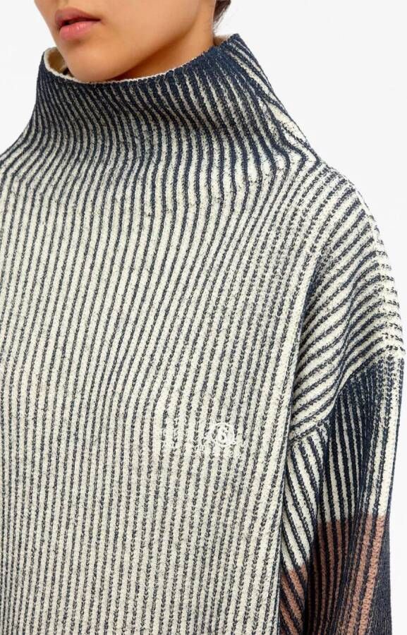 MM6 Maison Margiela Geribbelde trui met hoge hals Wit