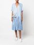MM6 Maison Margiela Midi-jurk met V-hals Blauw - Thumbnail 2