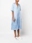 MM6 Maison Margiela Midi-jurk met V-hals Blauw - Thumbnail 3