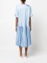MM6 Maison Margiela Midi-jurk met V-hals Blauw - Thumbnail 4
