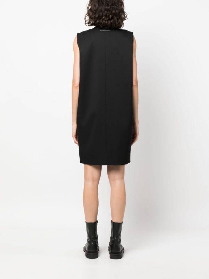 MM6 Maison Margiela Mouwloze jurk met V-hals Zwart