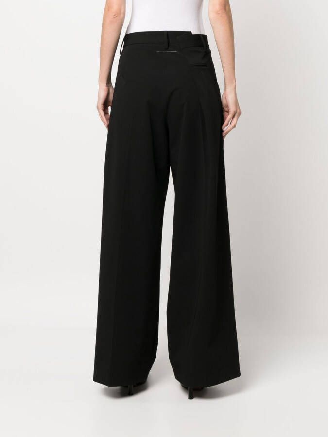 MM6 Maison Margiela Plooibroek met wijde pijpen Zwart