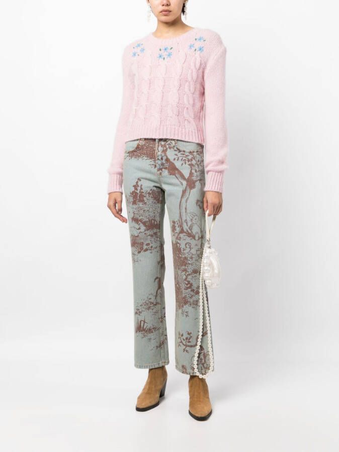 Molly Goddard Cropped jeans Blauw