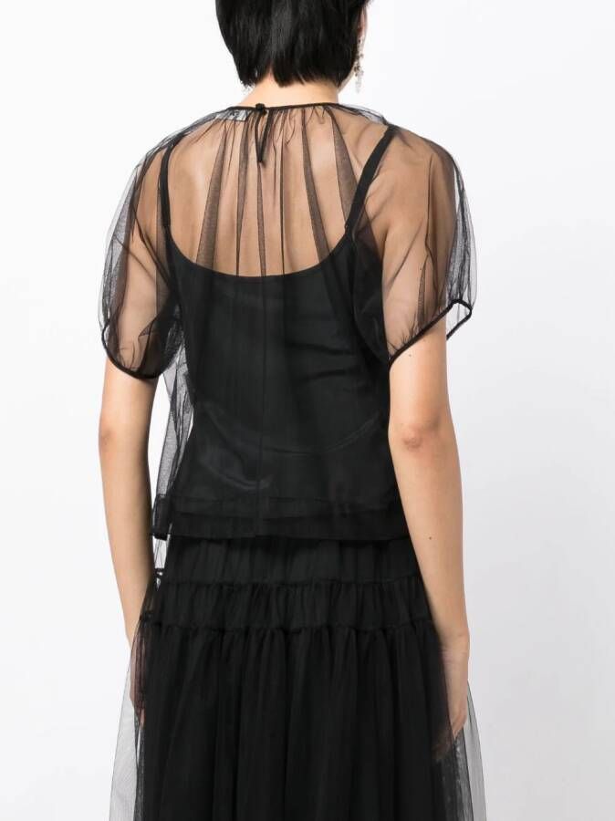 Molly Goddard Semi-doorzichtige maxi-jurk Zwart