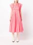 Molly Goddard Midi-jurk met ruches Roze - Thumbnail 2