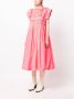 Molly Goddard Midi-jurk met ruches Roze - Thumbnail 3