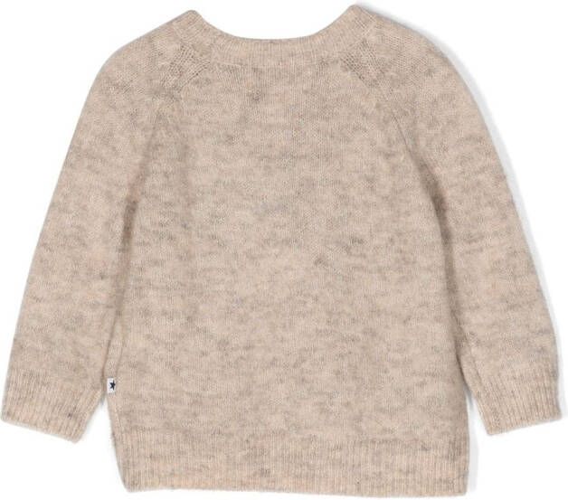 Molo Gilby intarsia trui Beige