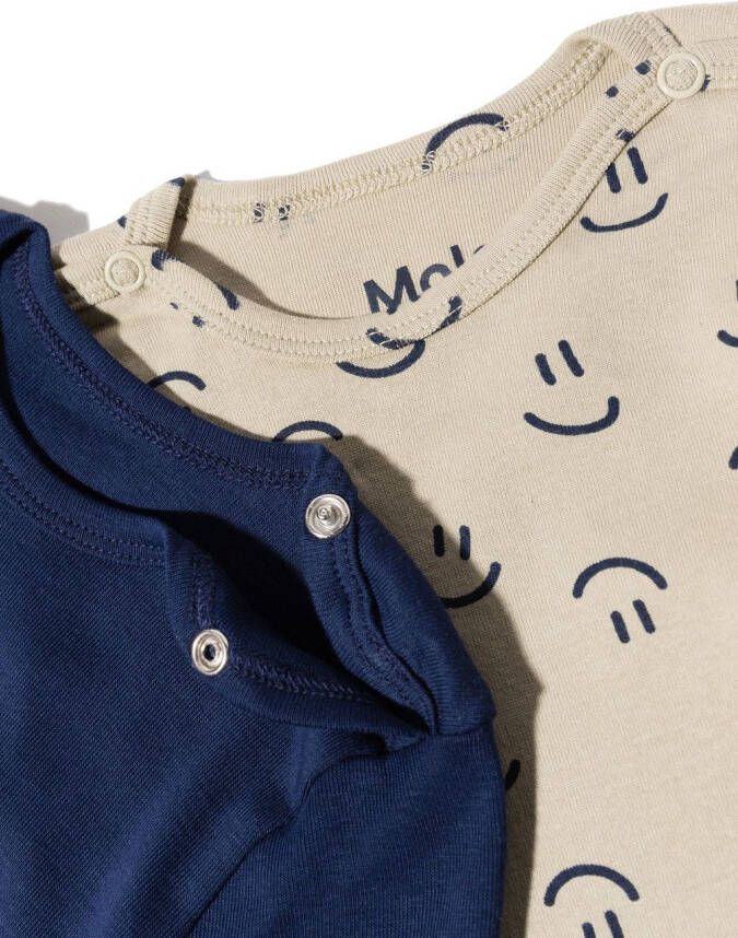 Molo Twee rompers met smiley-print Blauw