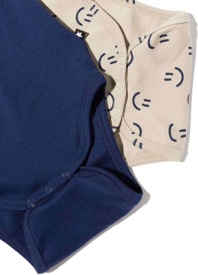 Molo Twee rompers met smiley-print Blauw