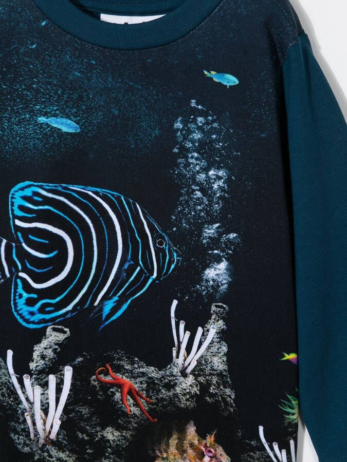 Molo Sweater met bladerprint Blauw