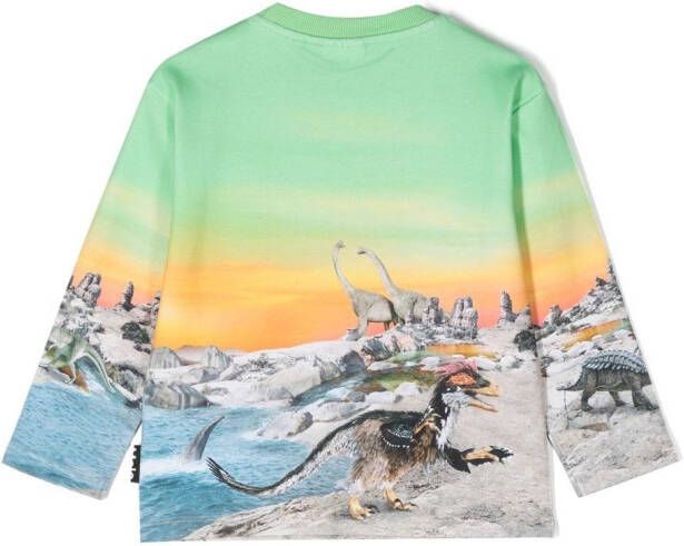 Molo Sweater met dinosaurusprint Groen